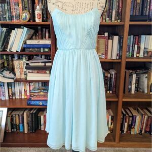 Hitherto chiffon spaghetti strap A line dress in mint sz 2 nwt